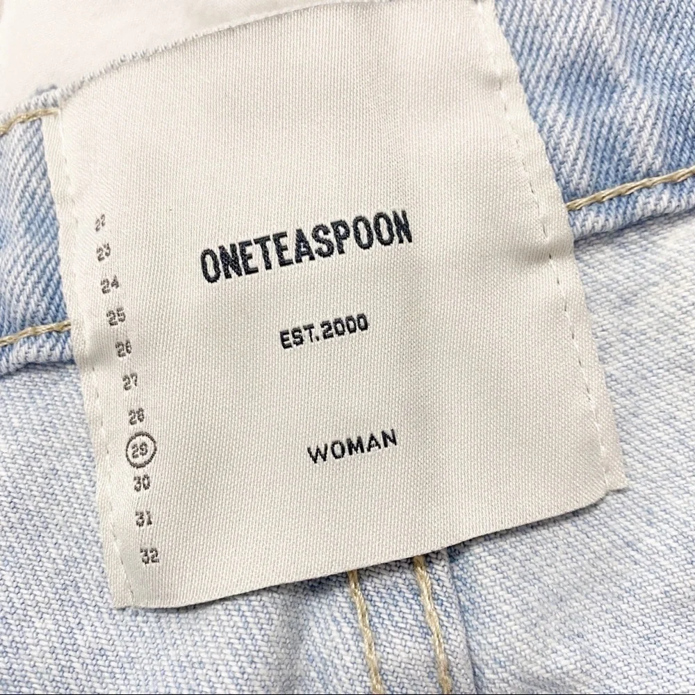 One Teaspoon Light Wash Bandits Distressed Denim Jean Shorts 29
